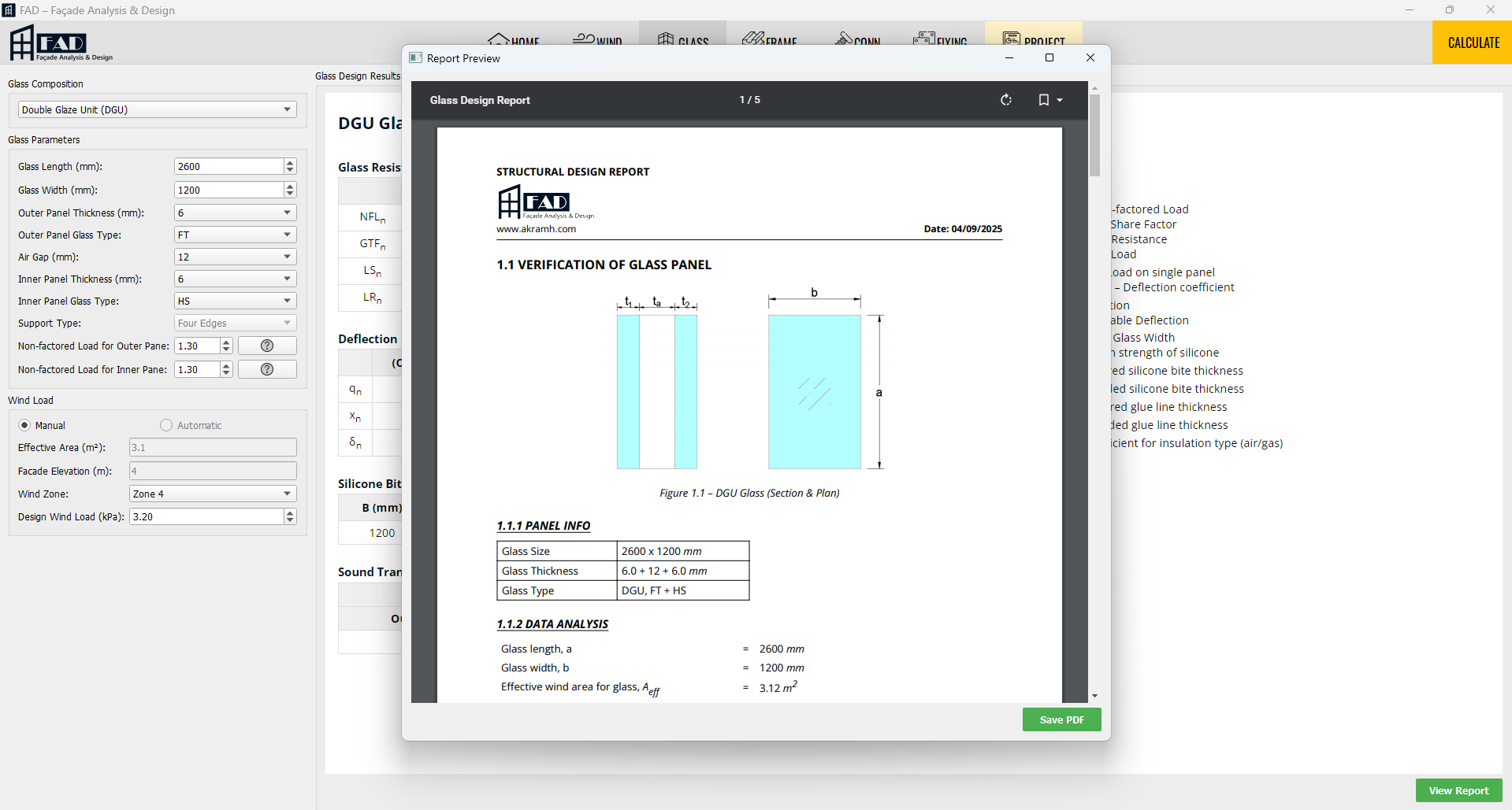 FAD Design of Glass Panel Report